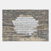 Patched Grau und Weiß Brick Wall Urban Grit Geschenkpapier Set (Vorderseite 3)