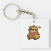 Patched Sloth Tee — Sad but Soft Schlüsselanhänger (Vorderseite)