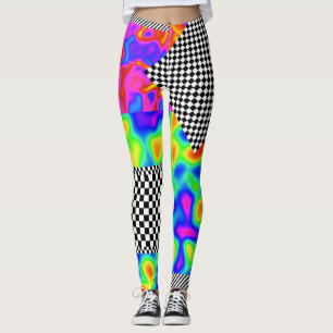 Patches für abstrakte Schachbretter Leggings