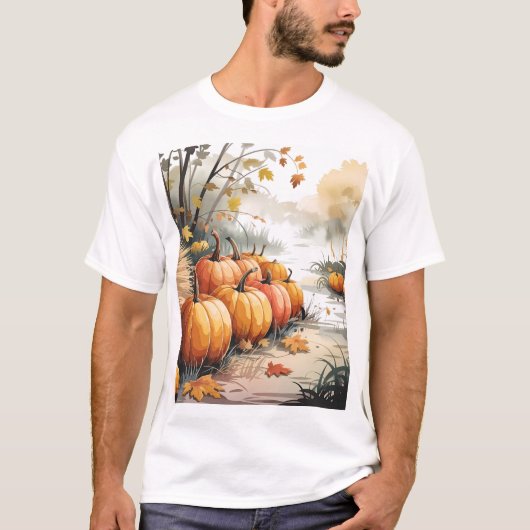Patches für Autumn Pumpkin - Eine Szene des Serene T-Shirt (Vorderseite)
