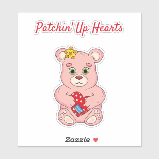 Patchin' Up Hearbear Aufkleber (Blatt)