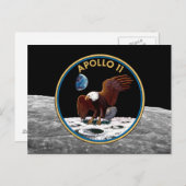 Patchinsignien der NASA Apollo 11 Moon Landing Lun Postkarte (Vorne/Hinten)