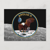 Patchinsignien der NASA Apollo 11 Moon Landing Lun Postkarte (Vorderseite)