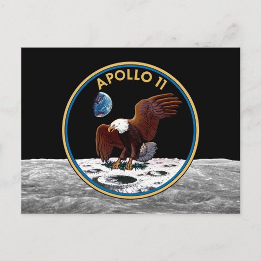 Patchinsignien der NASA Apollo 11 Moon Landing Lun Postkarte (Vorderseite)