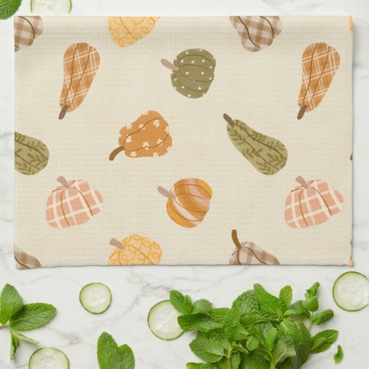 Patchkolonie für Autumn Pumpkin - Rustic Fall Co Geschirrtuch (Gefaltet)