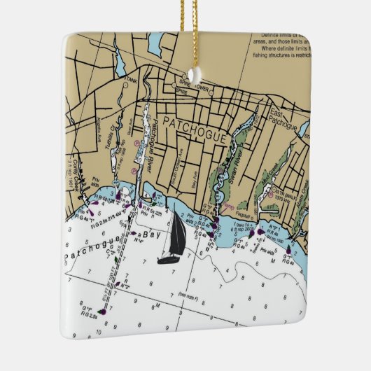 Patchogue NY Chart Keramikornament (Rechts)