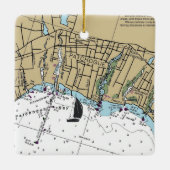 Patchogue NY Chart Keramikornament (Rückseite)