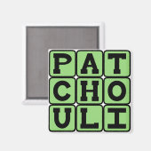 Patchouli, Hippie Oil Magnet (Vorderseite/Rückseite)