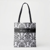 Patchskript für schwarze und weiße Chalkboard-Dama Tasche (Vorderseite)