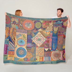 Patchwokr Mandala Fleece Blanket