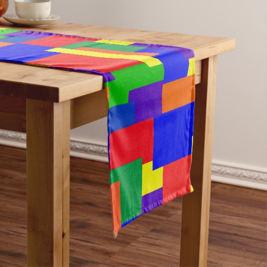 Patchwork Abstract Design RainbowTable Runner Kurzer Tischläufer (Beispiel)