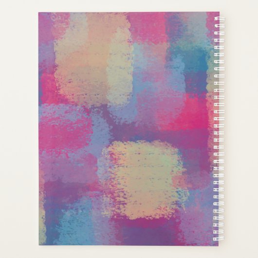 Patchwork Abstrakt mit Namen Notebook Planer (Rückseite)