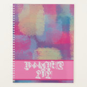 Patchwork Abstrakt mit Namen Notebook Planer (Vorderseite)
