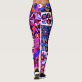 Patchwork-Abstraktkunst Paar maßgeschneiderter Mod Leggings (Rückseite)
