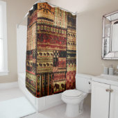 Patchwork african pattern grunge print background duschvorhang (Beispiel)
