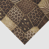 Patchwork-Afrika-Tierdruck | Braun & Gold Seidenpapier (Ausschnitt)