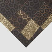 Patchwork-Afrika-Tierdruck | Braun & Gold Seidenpapier (Ausschnitt)