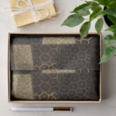 Patchwork-Afrika-Tierdruck | Braun & Gold Seidenpapier (Geschenk)