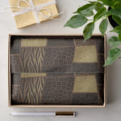 Patchwork-Afrika-Tierdruck | Braun & Gold Seidenpapier (Geschenk)