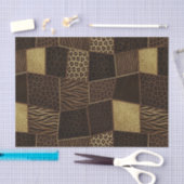 Patchwork-Afrika-Tierdruck | Braun & Gold Seidenpapier (Handwerk)