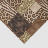 Patchwork-Afrika-Tierdruck | Braun & Gold Seidenpapier (Ausschnitt)