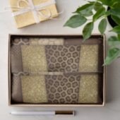 Patchwork-Afrika-Tierdruck | Braun & Gold Seidenpapier (Geschenk)