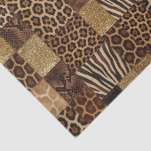 Patchwork-Afrika-Tierdruck | Braun & Gold Seidenpapier (Ausschnitt)