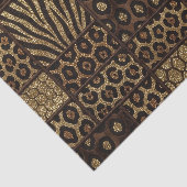 Patchwork-Afrika-Tierdruck | Braun & Gold Seidenpapier (Ausschnitt)