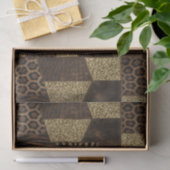 Patchwork-Afrika-Tierdruck | Braun & Gold Seidenpapier (Geschenk)