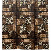 Patchwork-Afrika-Tiermuster • Bold & Cultural Duschvorhang (Vorderseite)