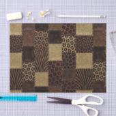 Patchwork Afrika-Tierprint | Braun & Gold Seidenpapier (Handwerk)