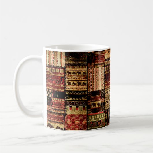 Patchwork afrikanischer Muster grunge Printhinterg Kaffeetasse (Links)