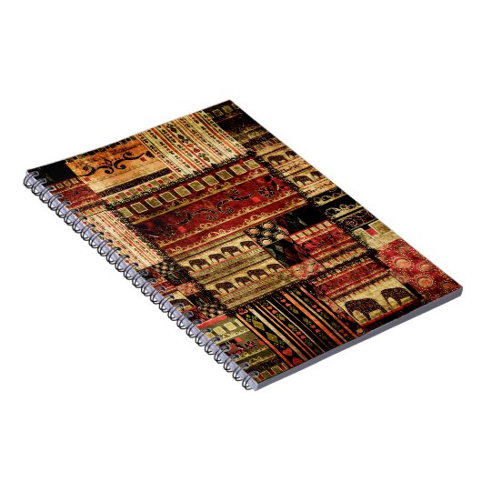 Patchwork afrikanischer Muster grunge Printhinterg Notizblock (Rechte Seite)