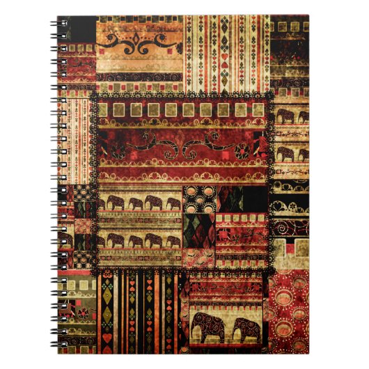 Patchwork afrikanischer Muster grunge Printhinterg Notizblock (Vorderseite)