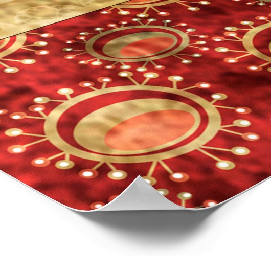 Patchwork afrikanischer Muster grunge Printhinterg Poster (Ecke)