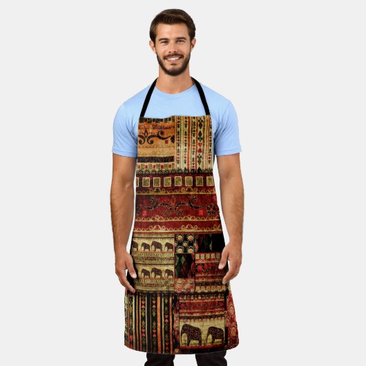 Patchwork afrikanischer Muster grunge Printhinterg Schürze (Getragen)