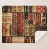 Patchwork afrikanischer Muster grunge Printhinterg Sherpadecke (Vorderseite (Horizontal))