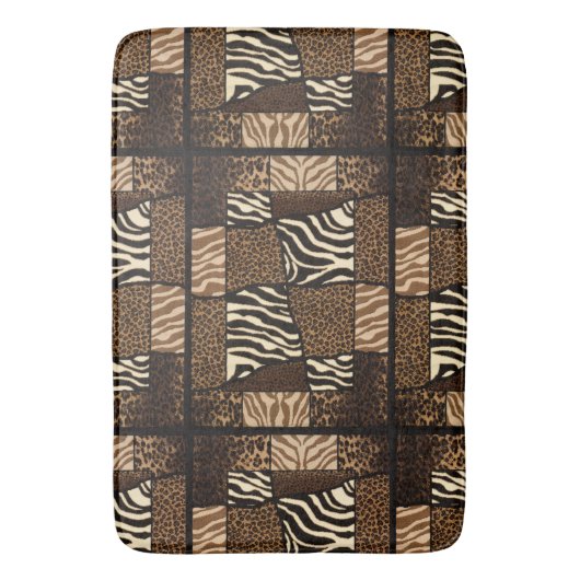 Patchwork Afrikanisches Tiermuster - Bold & Cultur Badematte (Vorderseite Vertikal)