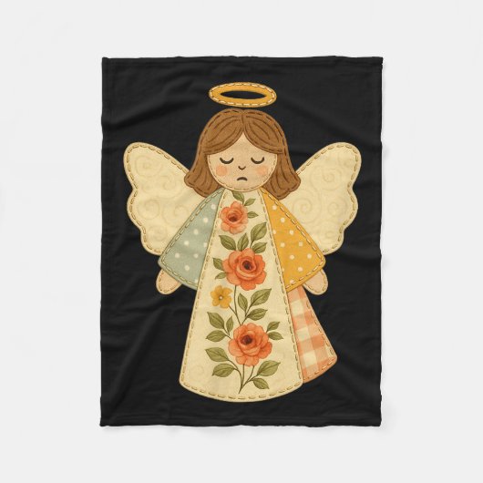 Patchwork Angel Cozy Christmas & Christian Des Fleecedecke (Vorderseite)