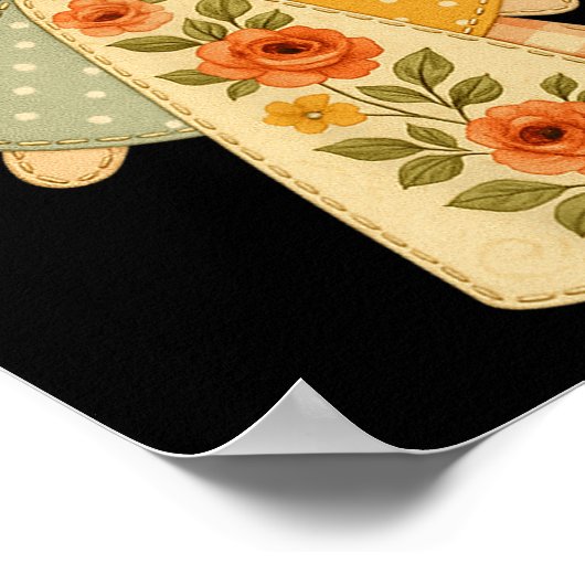 Patchwork Angel Cozy Christmas & Christian Des Poster (Ecke)