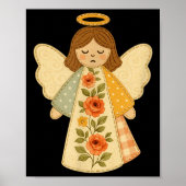 Patchwork Angel Cozy Christmas & Christian Des Poster (Vorne)