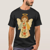 Patchwork Angel Cozy Christmas & Christian Des T-Shirt (Vorderseite)