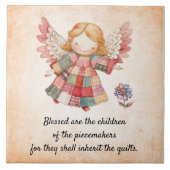 Patchwork Angel Fairy Keramik Tile Fliese (Vorderseite)