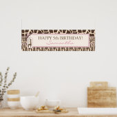 Patchwork Animal Prints & Giraffe Birthday Banner Poster (Küche)