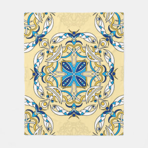 Patchwork Arabisches Florales Vintage-Textil Fleecedecke