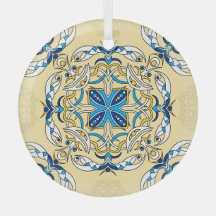 Patchwork Arabisches Florales Vintage-Textil Ornament Aus Glas