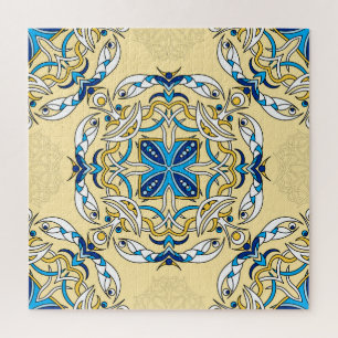 Patchwork Arabisches Florales Vintage-Textil Puzzle