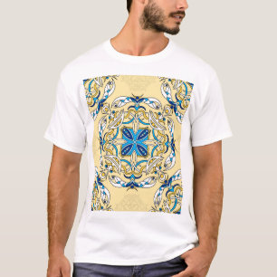 Patchwork Arabisches Florales Vintage-Textil T-Shirt