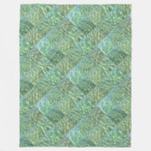 Patchwork aus Aquamarine Blue Water Boho Chic Fleecedecke (Vorderseite)