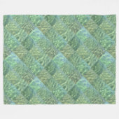 Patchwork aus Aquamarine Blue Water Boho Chic Fleecedecke (Vorderseite (Horizontal))